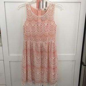 Lace Pink and White Dress